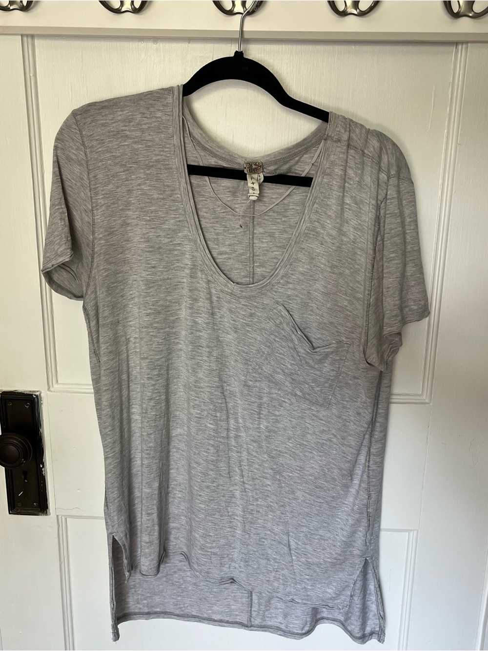 We The Free Heather Gray V-Neck Pocket Tee